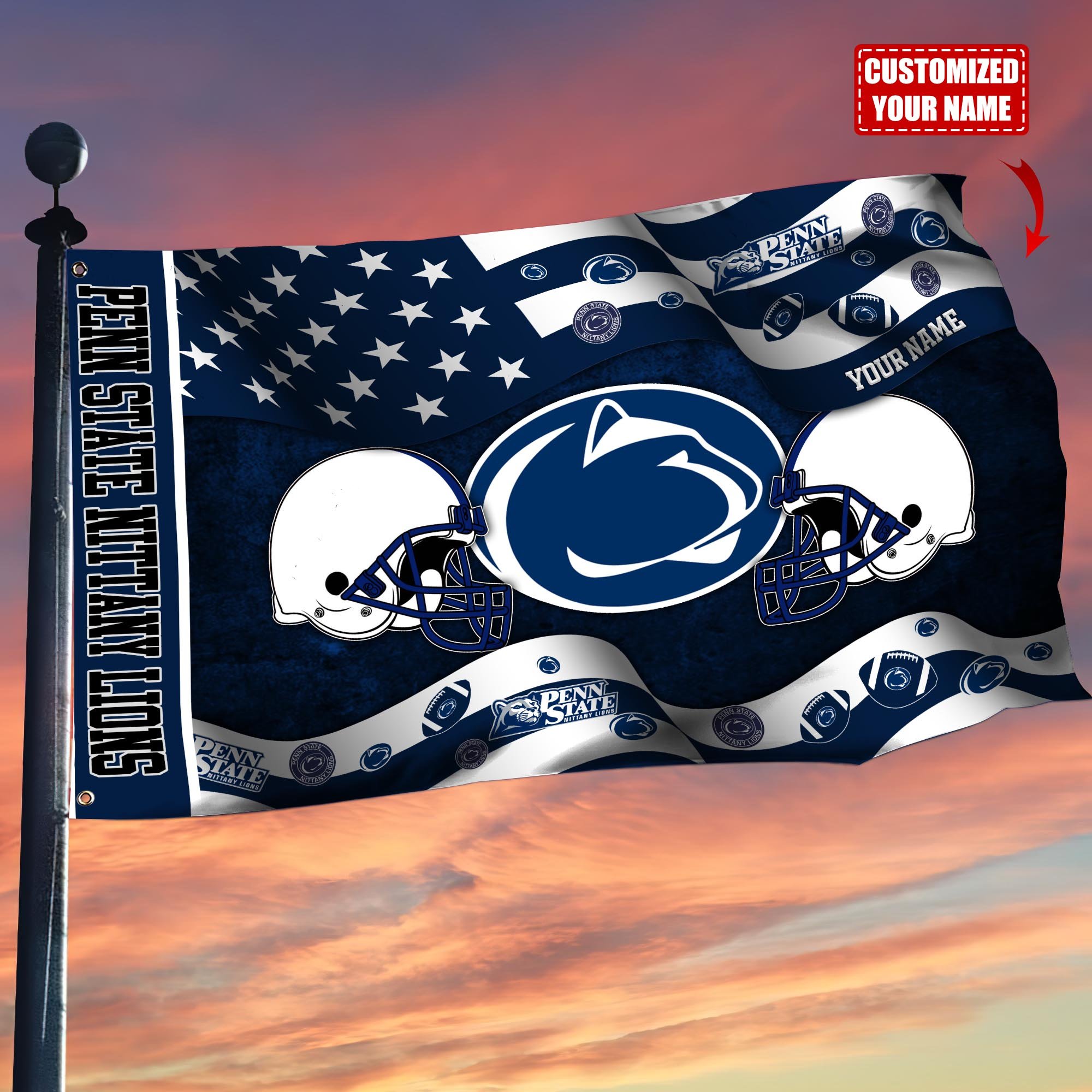 Penn State Nittany Lions Custom Flag3x5ft, Let Your Flag Fly TT59114